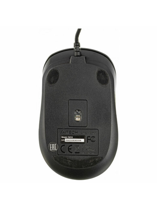 Мышь проводная A4TECH Fstyler FM10, USB, 3 кнопки + 1 колесо-кнопка, оптическая, черная, 1147673