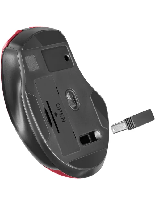 Мышь беспроводная DEFENDER Prime MB-053, USB, 5 кнопок + 1 колесо-кнопка, оптическая, красная, 52052
