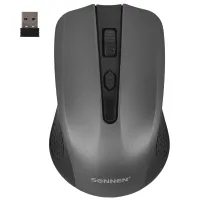 Мышь беспроводная SONNEN V99, USB, 1000/1200/1600 dpi, 4 кнопки, оптическая, серая, 513528
