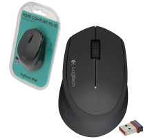 Мышь беспроводная LOGITECH M280, 2 кнопки + 1 колесо-кнопка, оптическая, черная