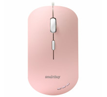 Мышь проводная бесшумная SMARTBUY 288-P, USB, 3 кнопки + 1 колесо, оптическая, розовая, 06833, SBM-288-P
