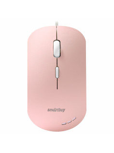 Мышь проводная бесшумная SMARTBUY 288-P, USB, 3 кнопки + 1 колесо, оптическая, розовая, 06833, SBM-288-P