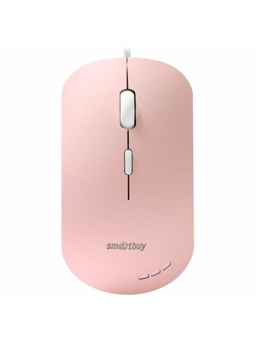 Мышь проводная бесшумная SMARTBUY 288-P, USB, 3 кнопки + 1 колесо, оптическая, розовая, 06833, SBM-288-P