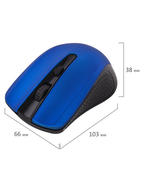 Мышь беспроводная SONNEN V99, USB, 1000/1200/1600 dpi, 4 кнопки, оптическая, синяя, 513530