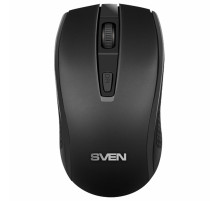Мышь беспроводная SVEN RX-220W, 3 кнопки + 1 колесо-кнопка, оптическая, чёрная, SV-016227
