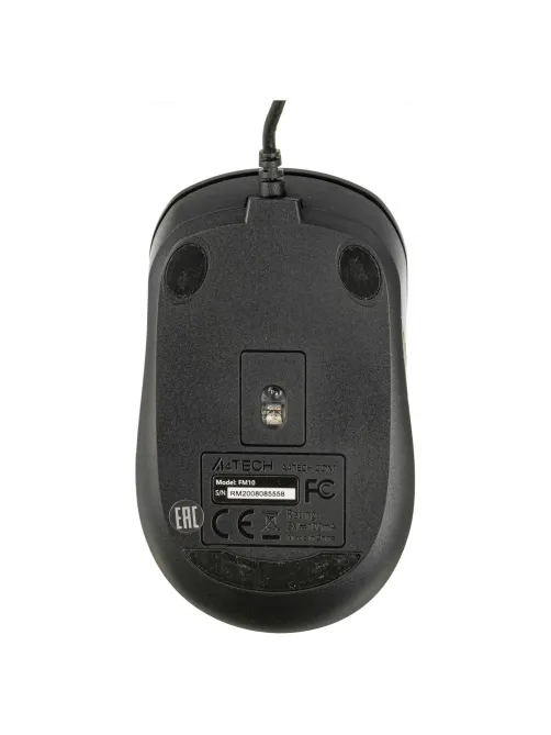 Мышь проводная A4TECH Fstyler FM10, USB, 3 кнопки + 1 колесо-кнопка, оптическая, черная, 1147673