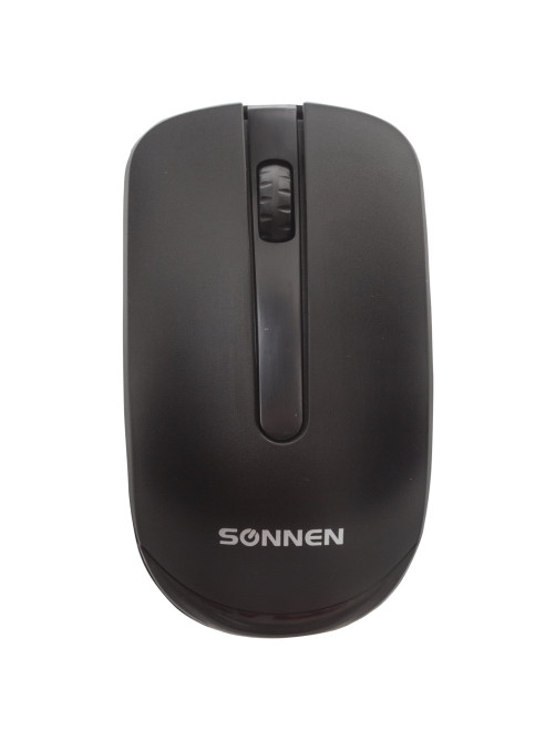 Мышь беспроводная SONNEN M-3032, USB, 1200 dpi, 2 кнопки + 1 колесо-кнопка, оптическая, черная, 512640
