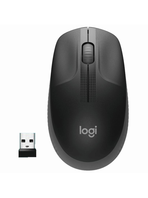 Мышь беспроводная LOGITECH M190, 2 кнопки + 1 колесо-кнопка, оптическая, черно-серая