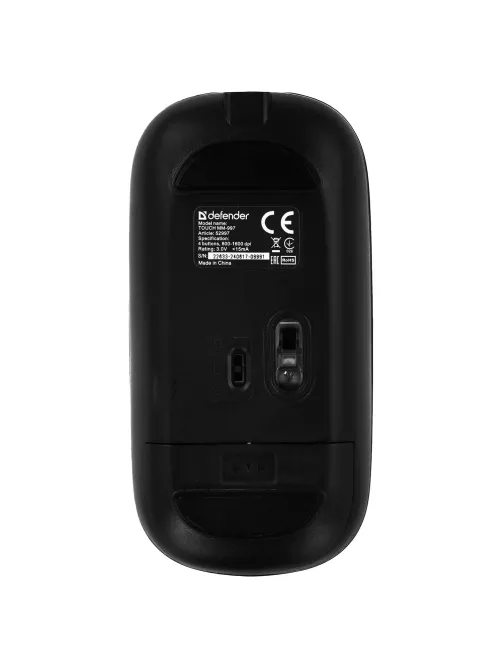 Мышь беспроводная DEFENDER TOUCH MM-997, USB, 3 кнопки+1 колесо-кнопка, оптическая, черная, 52997