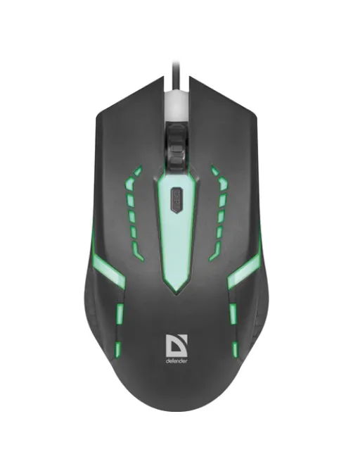 Мышь проводная DEFENDER Flash MB-600L, 800-1200 dpi, 4 кнопки + 1 колесо-кнопка, оптическая, черная, 52600