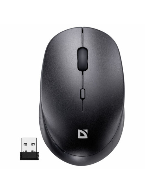 Мышь беспроводная DEFENDER Auris MB-027, USB, 3 кнопки + 1 колесо-кнопка, оптическая, черная, 52027