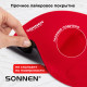 Коврик для мыши с подушкой под запястье SONNEN, полиуретан + лайкра, 250х220х20 мм, красный, 513301