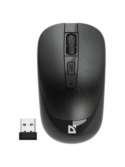 Мышь беспроводная бесшумная DEFENDER Wave MM-995, USB, 3 кнопки + 1 колесо-кнопка, оптическая, черная, 52995