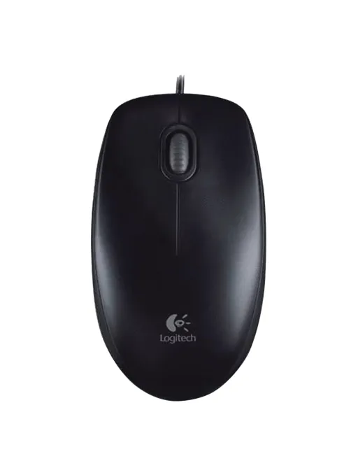 Мышь проводная LOGITECH B100, USB, 2 кнопки + 1 колесо-кнопка, оптическая, черная