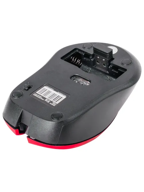 Мышь беспроводная с бесшумным кликом SONNEN V18, USB, 800/1200/1600 dpi, 4 кнопки, красная, 513516