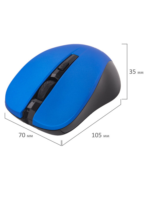 Мышь беспроводная с бесшумным кликом SONNEN V18, USB, 800/1200/1600 dpi, 4 кнопки, синяя, 513515