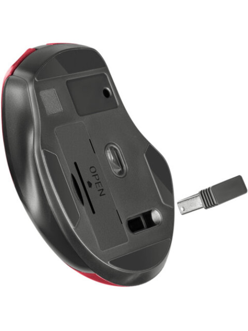 Мышь беспроводная DEFENDER Prime MB-053, USB, 5 кнопок + 1 колесо-кнопка, оптическая, красная, 52052