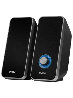Колонки компьютерные SVEN 325, 2.0, 2х3 Вт, пластик, черные, SV-014643