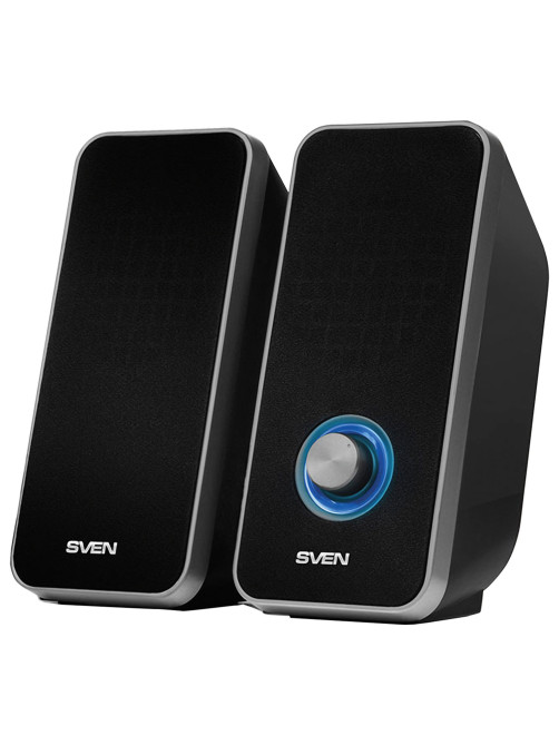 Колонки компьютерные SVEN 325, 2.0, 2х3 Вт, пластик, черные, SV-014643