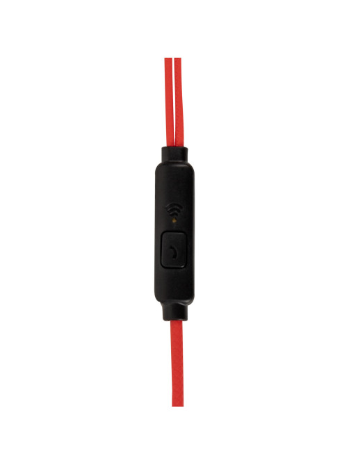 Наушники проводные внутриканальные с микрофоном SONNEN EP-H47RB, 1,1 м, красные/черные, 514129