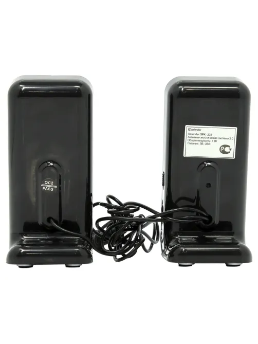 Колонки компьютерные DEFENDER SPK-225, 2.0, 4 Вт, пластик, черные, 65220