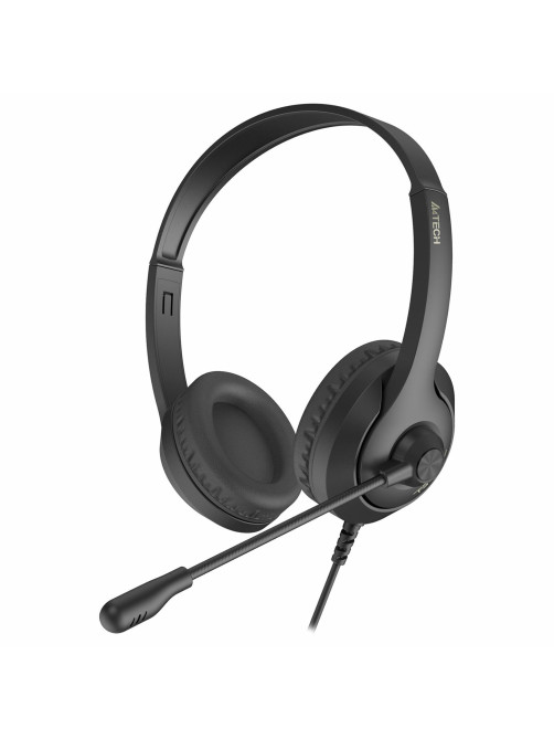 Наушники с микрофоном (гарнитура) A4TECH Fstyler FH100U, проводные, 2 м, USB, черные, 1774509