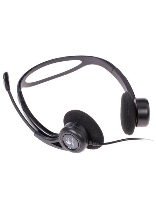 Наушники с микрофоном (гарнитура) LOGITECH PC 960, проводная, компьютерная, 2,4 м, стерео, USB, черная