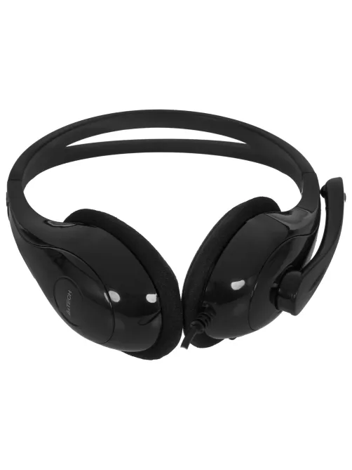 Наушники с микрофоном (гарнитура) A4TECH HU-9, проводные, 1.8 м, USB, черные, 1530266