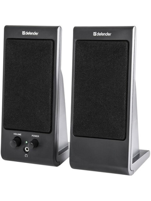 Колонки компьютерные DEFENDER SPK-165/170, 2.0, 2х2 W, пластик, черные, разъем для наушников, 65165