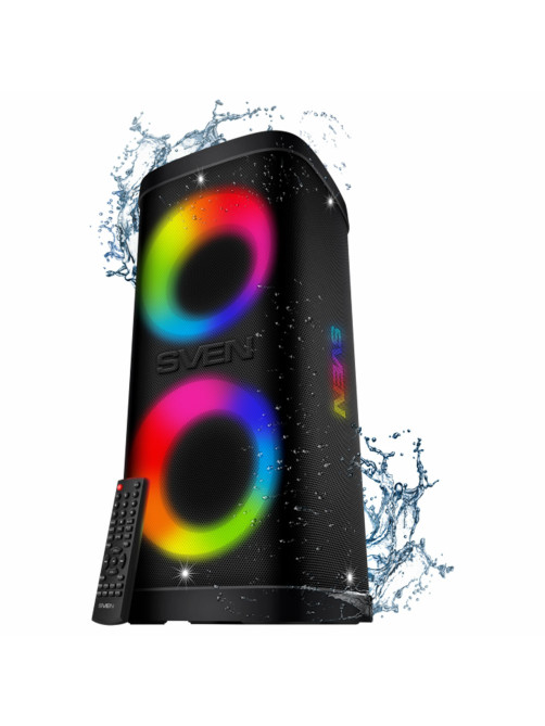 Колонка портативная SVEN PS-950, 160 Вт, TWS, Bluetooth, FM, USB, microSD, LED-дисплей, черная, SV-022396