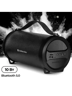 Колонка портативная DEFENDER G24, 1.0, 10 Вт, Bluetooth, FM-тюнер, microSD, чёрная, 65124