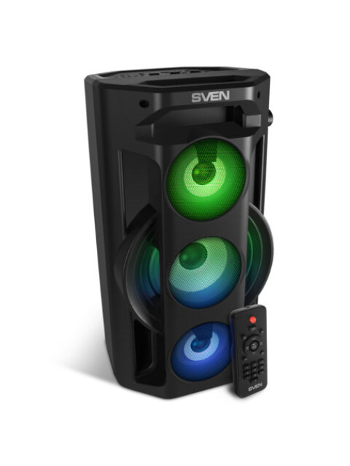 Колонка портативная SVEN PS-680, 2.0, 65 Вт, Bluetooth, FM, USB, microSD, черный, SV-020187
