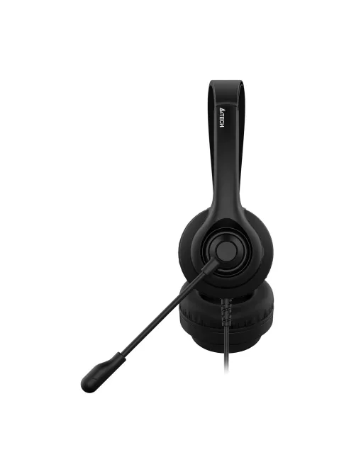 Наушники с микрофоном (гарнитура) A4TECH HU-8, проводные, 2 м, USB, черные, 1874958