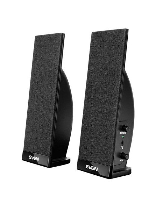 Колонки компьютерные SVEN 230, 2.0, 2х2 Вт, пластик, черные, SV-0110230BK