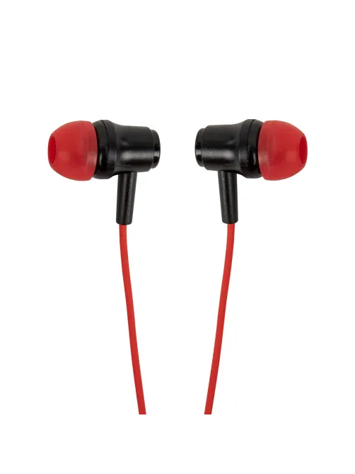 Наушники проводные внутриканальные с микрофоном SONNEN EP-H47RB, 1,1 м, красные/черные, 514129