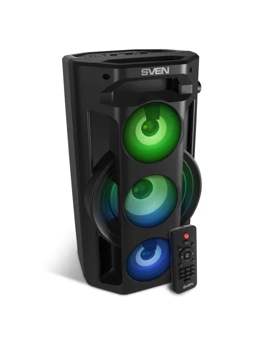 Колонка портативная SVEN PS-680, 2.0, 65 Вт, Bluetooth, FM, USB, microSD, черный, SV-020187