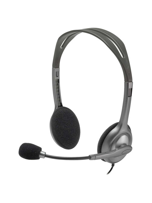 Наушники с микрофоном (гарнитура) LOGITECH H110, проводная, компьютерная, 1,83 м, стерео, 2 x mini jack 3,5 мм, черная