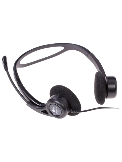 Наушники с микрофоном (гарнитура) LOGITECH PC 960, проводная, компьютерная, 2,4 м, стерео, USB, черная