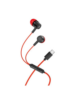 Наушники с микрофоном (гарнитура) VIXION PRO VS-30, проводные, 1,2 м, Type-C, красный, 03431, БП-00001069