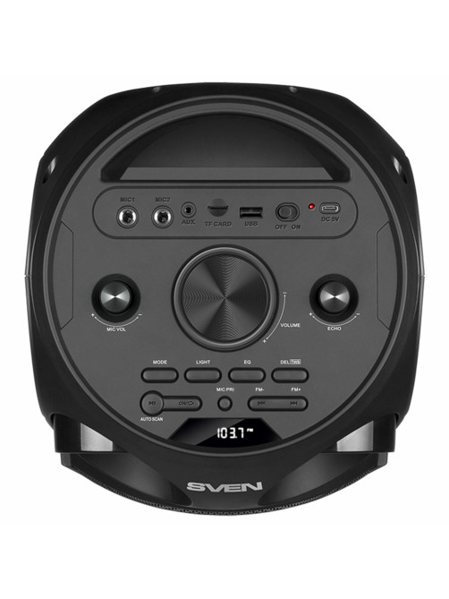 Колонка портативная SVEN PS-750, 80 Вт, TWS, Bluetooth, FM, USB, microSD, LED-дисп, черная, SV-019617