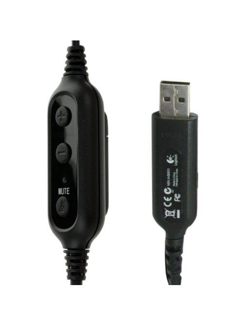 Наушники с микрофоном (гарнитура) LOGITECH PC 960, проводная, компьютерная, 2,4 м, стерео, USB, черная