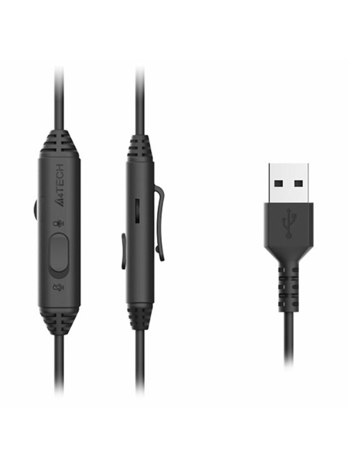 Наушники с микрофоном (гарнитура) A4TECH Fstyler FH100U, проводные, 2 м, USB, черные, 1774509