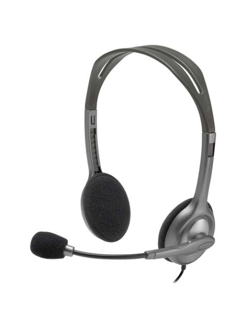 Наушники с микрофоном (гарнитура) LOGITECH H110, проводная, компьютерная, 1,83 м, стерео, 2 x mini jack 3,5 мм, черная