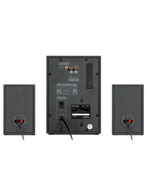 Колонки компьютерные SVEN MS-1821, 2.1, 44 Вт, Bluetooth, FM, USB, SD, черные, SV-020, SV-020774