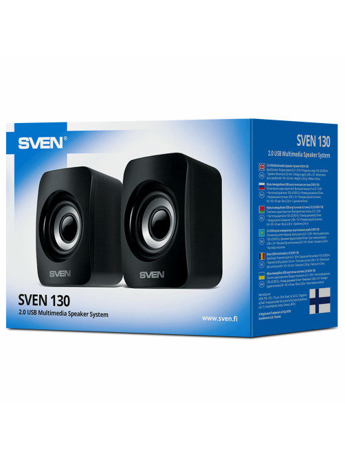 Колонки компьютерные SVEN 130, 2.0, 6 Вт, питание USB, черные, SV-020224