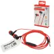 Наушники проводные внутриканальные с микрофоном SONNEN EP-H47RB, 1,1 м, красные/черные, 514129