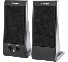 Колонки компьютерные DEFENDER SPK-165/170, 2.0, 2х2 W, пластик, черные, разъем для наушников, 65165