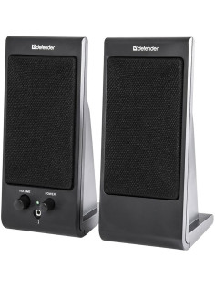 Колонки компьютерные DEFENDER SPK-165/170, 2.0, 2х2 W, пластик, черные, разъем для наушников, 65165