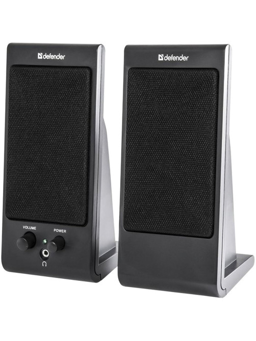 Колонки компьютерные DEFENDER SPK-165/170, 2.0, 2х2 W, пластик, черные, разъем для наушников, 65165