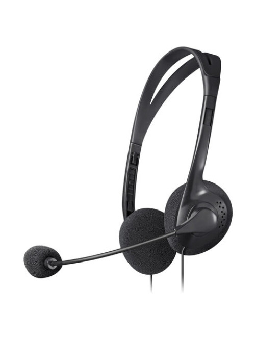 Наушники с микрофоном (гарнитура) DEFENDER AURA-102, проводные, 1,55 м, с оголовьем, черные, 63102